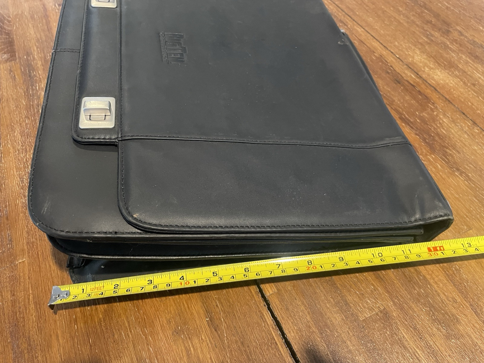 Big Ten Black Leather Folder Computer Travel Busi… - image 5