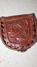 Vintage Stamped Leather Mexican Coin Purse Wallet
