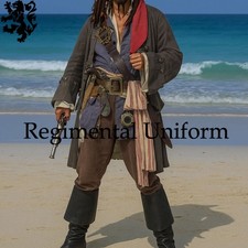 Pirate Coat for Halloween Captain Jack Sparrow Style Inspired Men Dark Grey Coat