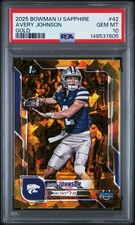 2025 BOWMAN U SAPPHIRE #42 AVERY JOHNSON /50 GOLD LOW POP PSA 10