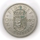 1955 UK 1 Shilling Elizabeth II Young Head Scottish Shield Vintage Coin Z1203