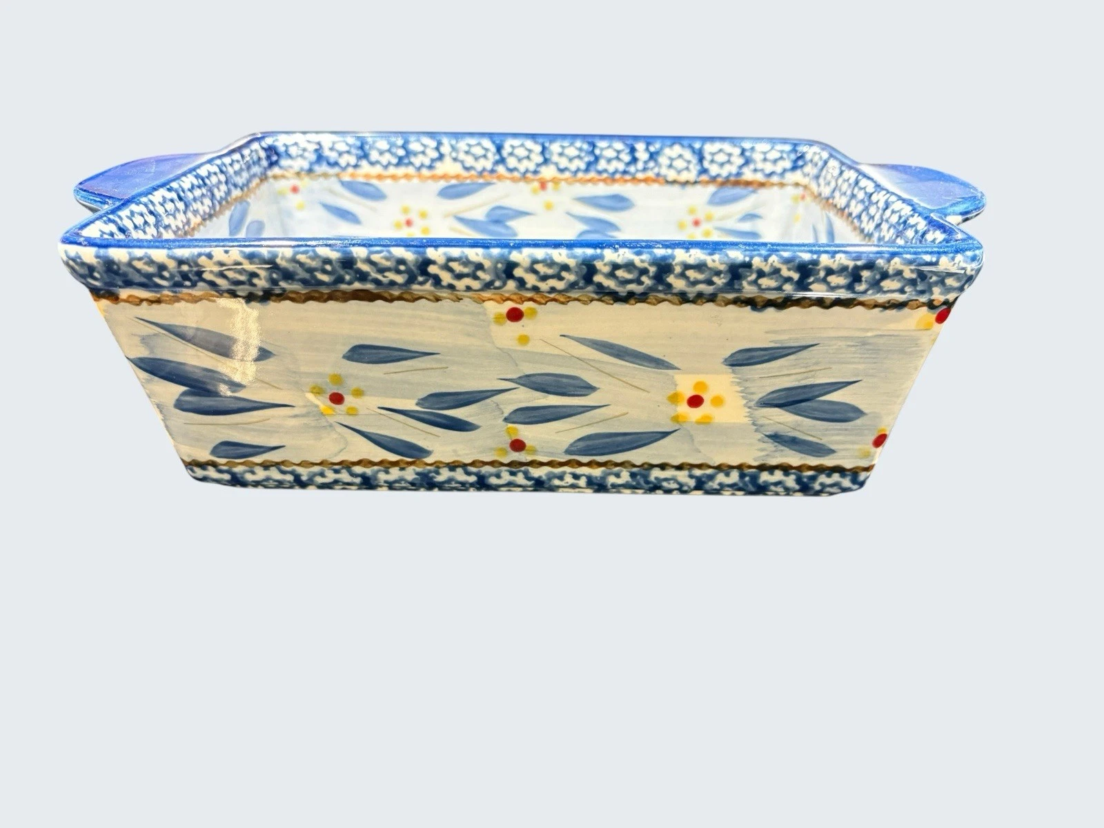 Temptations Old World Blue 1.5 Qt Loaf Pan Rectangle 10" Baking Dish