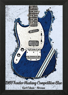 1969 Fender Mustang gerahmtes Wandbild Poster Leinwanddruck Bild
