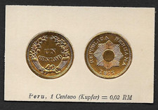 (BL) Peru 1917 Golden Foil 1 Centavo (Kupfer) = 0,02 RM Replica