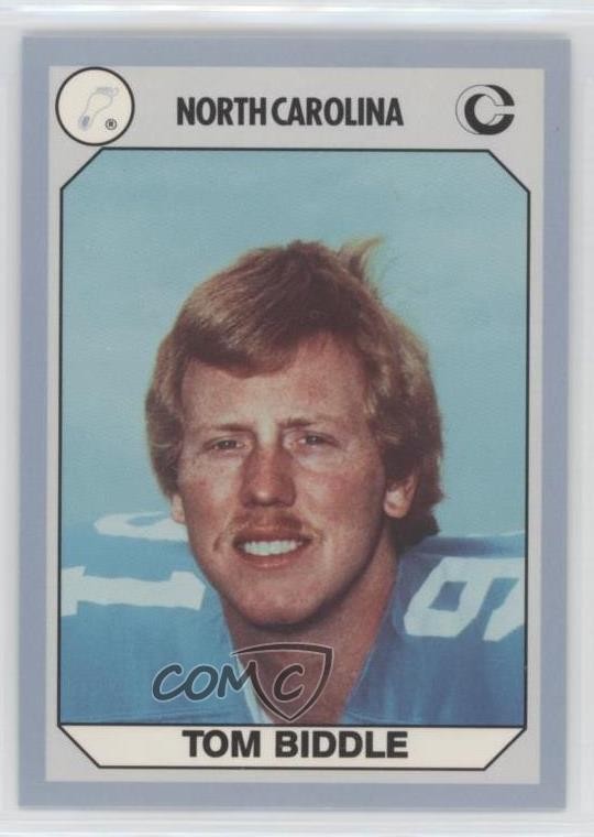 1990 Collegiate Collection North Carolina Tar Heels Tom Biddle #60 11pj