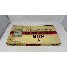 Vintage 1950s Monopoly Board Game Parker Brothers Wooden Tokens Long Box 1952