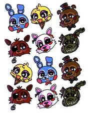 6pc Five Nights At Freddys Sticker Set Fnaf