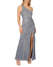 Aidan Mattox Beaded One Shoulder Gown MSRP $495 Size 4 # 12B 2531 Blm