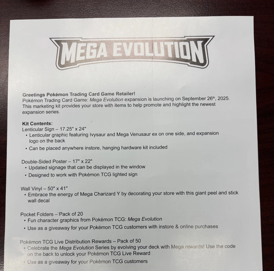 Pokemon Mega Evolution Marketing Kit 3D 17X24 POSTER SIGN Venusaur - Image 3 of 4