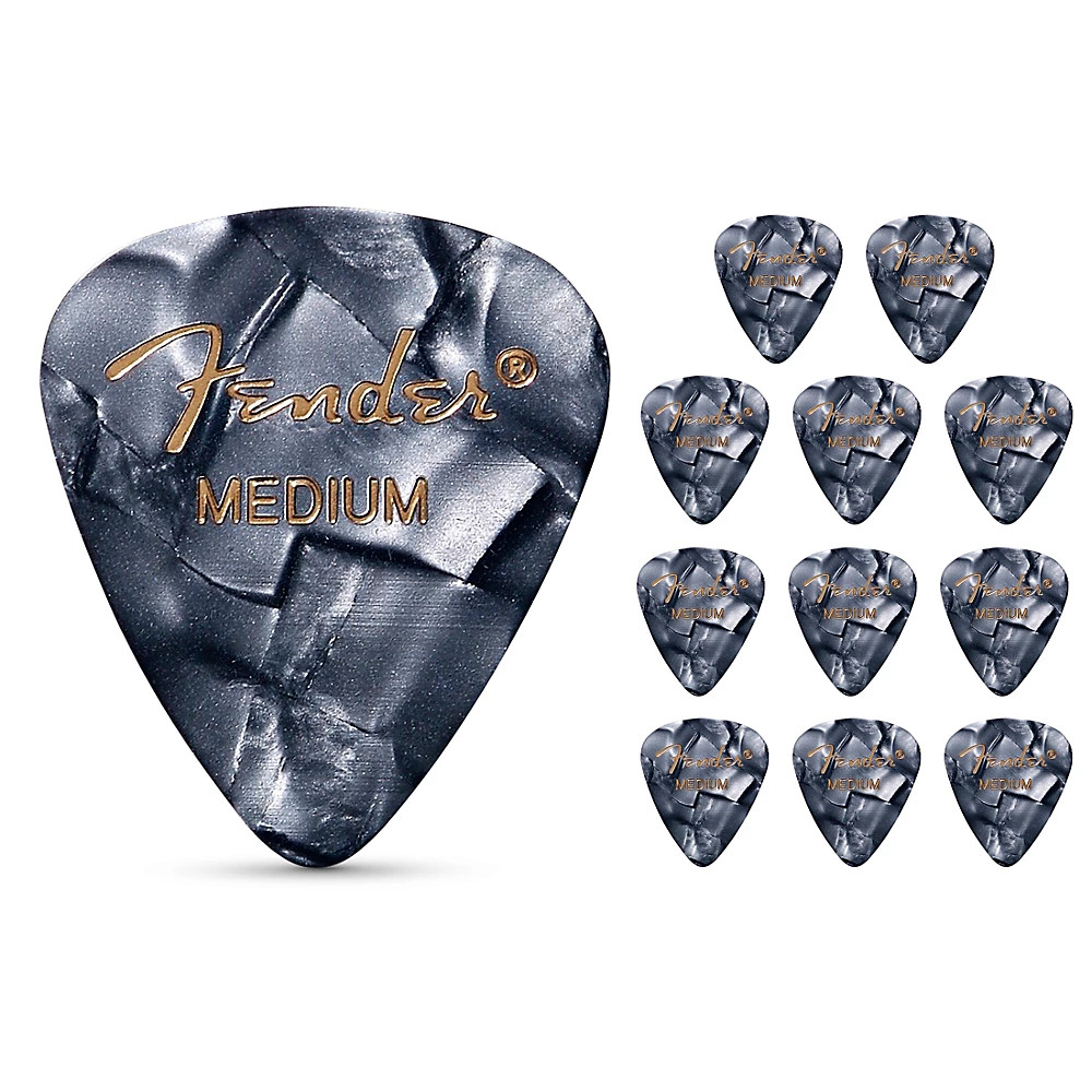 Fender 351 Premium Celluloid Guitar Picks Black Moto Medium 2290₽