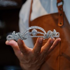 Princess Pearl Zircon Wedding Tiaras Crowns Pearls Bridal Hair Accessory