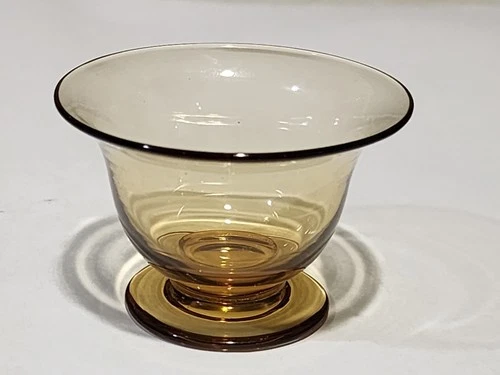 STEUBEN ART GLASS SHAPE 3067 TRANSPARENT TOPAZ OPEN SALT CELLAR