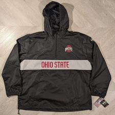 Franchise Club Ohio State Buckeyes 1/4 Zip Pullover Jacket Men's 2XL Black