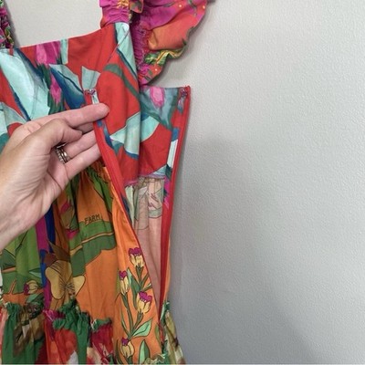 knee length dresses for ladies Red Summer Foliage Mini Dress – FARM Rio