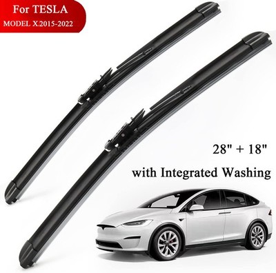 Front Windshield Wiper Blade for Tesla Model X 28''+18'' with Integrated Washing