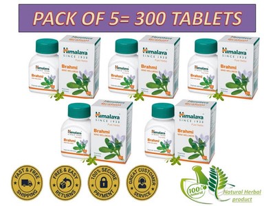 (Pack of 5) Himalaya Brahmi for Improved Alertness & Focus 300 Tablets free ship