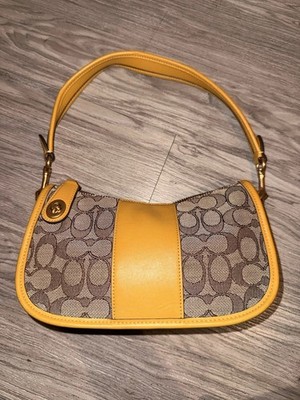 Coach Coach Swinger Bag in Signature Jacquard Shoulder Bag Yellow