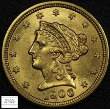 1906 $2.50 Liberty Head Gold Quarter Eagle (MS BU Brilliant UNC)