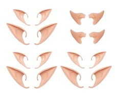 8 Pair Latex Elf Ears,Elven Masquerade Vampire Fairy Ears for Any Themed Part...