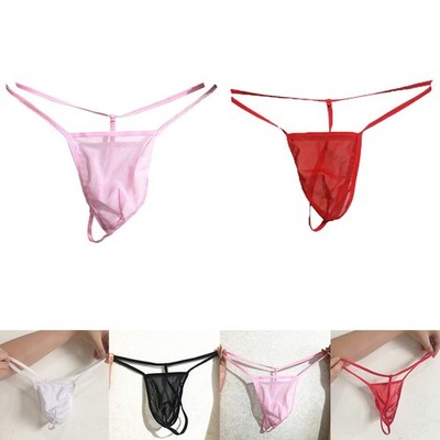 Bodysuit Unterwäsche 2Stück Tanga Beutel Dessous Durchsichtig Dünn Fest