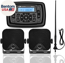 Boats Marine Radio Bluetooth and Speakers Audio System Package - Waterproof Mari