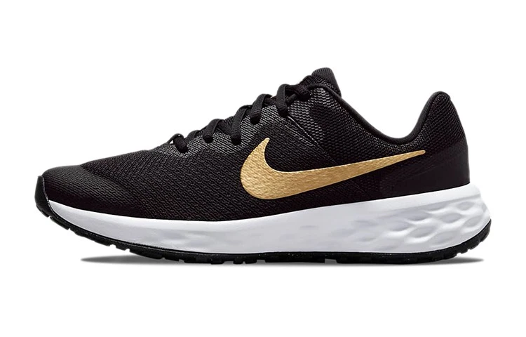 Size 11.5 - Nike Revolution 6 Black Metallic Gold Running Shoe Nike Revolution 6 Black Metallic Gold for Sale  main image 2