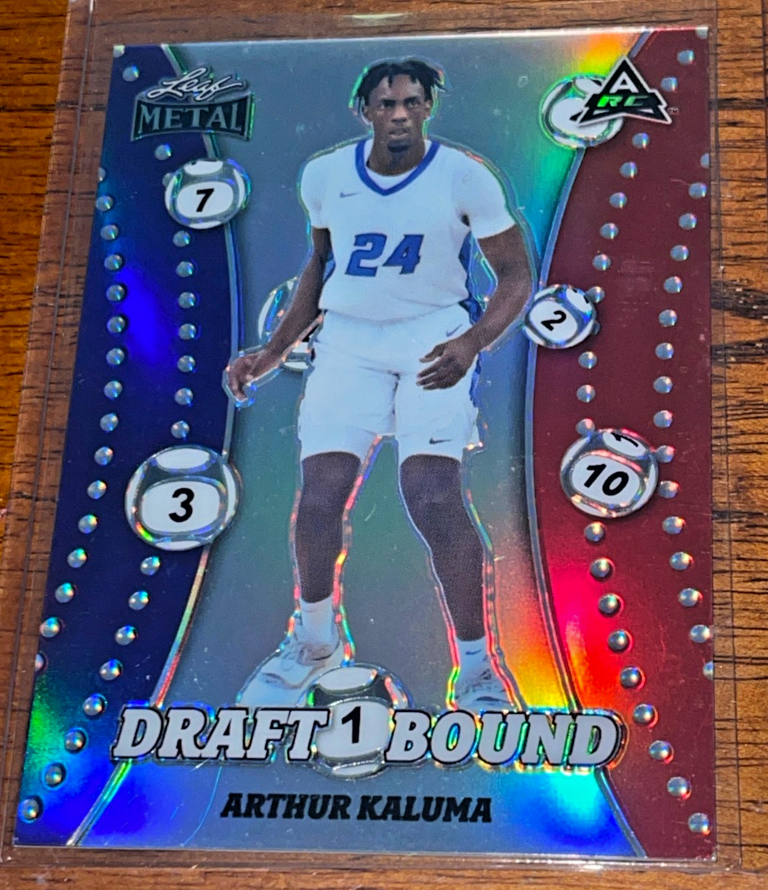 RARE ARTHUR KALUMA /14 ROOKIE CARD #DB-9 2023 LEAF METAL DRAFT BOUND LAKERS