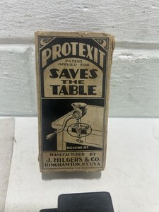 Protextit “Saves The Table” Vintage Hand Crank Food Grinder Table Guard (Rare)