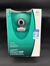 Logitech Webcam C200 USB V-U0011 Grey Black Manual Focus TESTED