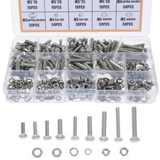 375 Pcs Screws Assortment Bolt and Nut Washers for Bolts