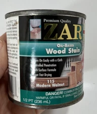 (1) ZAR MODERN WALNUT Wood 115 Oil-Based Wood Stain Interior - 1/2 Pt - NEW
