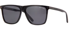 Tom Ford Black/Grey FT0832N 01A Mirrored Square Men's Sunglasses