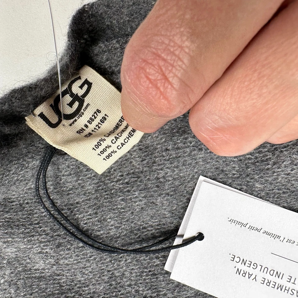 Ugg Australia Pure Cashmere Grey Wide Scarf NWT Womens - Imagem 4 de 4