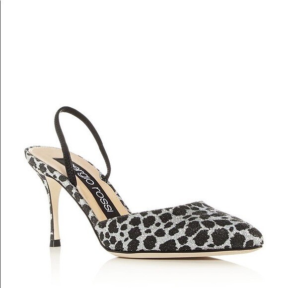 Sergio Rossi Women's Godiva Glitter slingback pump Leopard Print