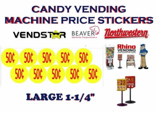 Bulk Vending Label Candy Machine PRICE Sticker .50 cent - Picture 1 of 1