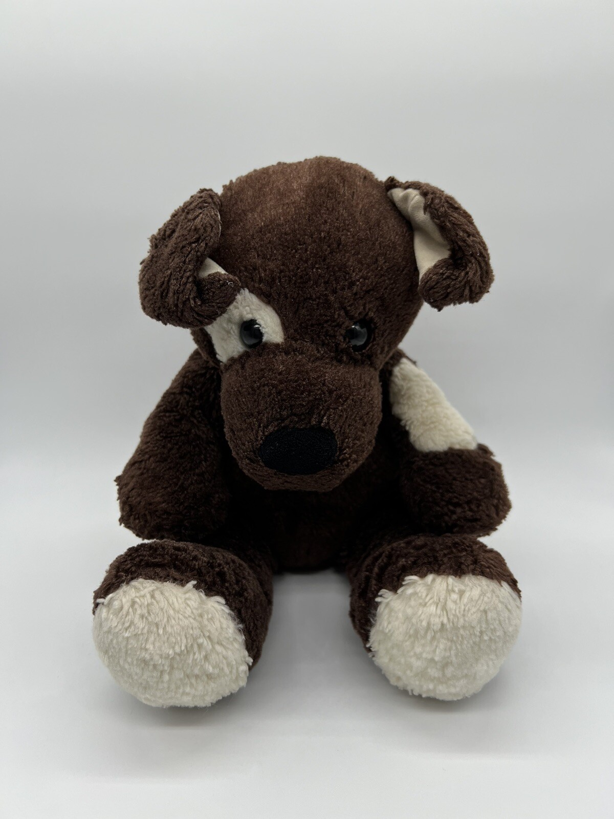 Build A Bear BAB Brown Dog Puppy White Spots Plush Stuffed Animal Toy No Sounds