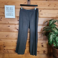 Talbots Heritage Wool Dress Pants Trousers Wide Straight Gray Lined Sz 10 X 29"