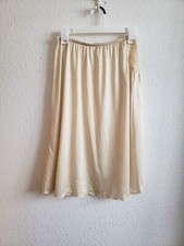 Vintage Vanity Fair Women Size M Slip Cream Skirt Nylon Lace Trim High Split S2
