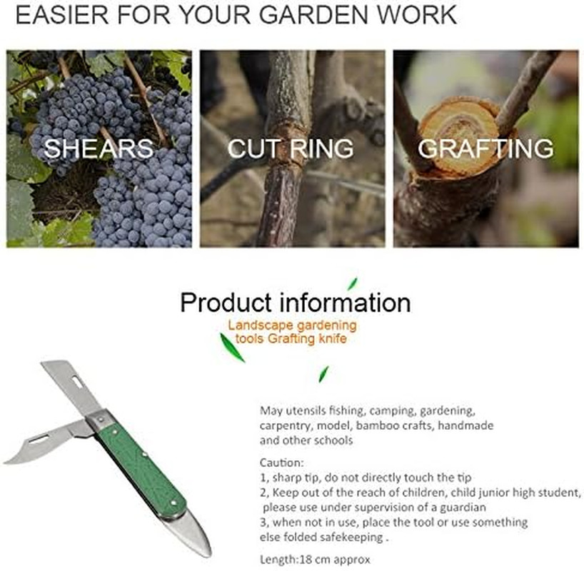 Grafting Knife, Professional Foldable Double Blades Graft Knife, Fruit Trees Gar