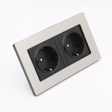 Aluminum Double Power Socket EU Schuko Power ...