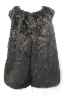 Oasis Gilet Bodywarmer Black Faux Fur Size XXXL 26 Chest 54