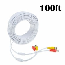 Fite ON 100ft BNC Video Power Cord Cable Lead for Swann Night Owl CCTV Cameras