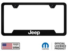 Jeep Emblem Universal Black Unbreakable Polycarbonate License Plate Frame