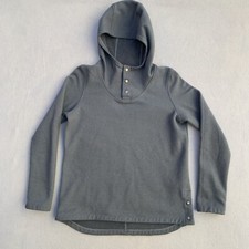 The North Face Hoodie Sweatshirt Women's Medium Gray Pullover High Neck Snaps