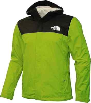 The North Face Venture 2 Rain Jacket Men Green Dryvent Waterproof Hooded SGN1479