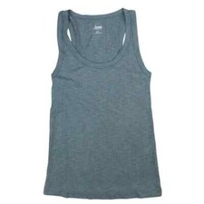Jenni Womens Basic Solid Ribbed Tank Top Gray