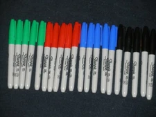 Sharpie Fine Point Permanent Original Markers Lof of 20 Markers 4 Colors NEW