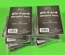25-CARD HINGED BOX FOR STANDARD SPORTS/ TRADING CARDS, 10 BOXES, HB25 BY BCW 
