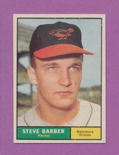 1961 Topps Steve Barber #125 Baltimore Orioles MINT CENTERED