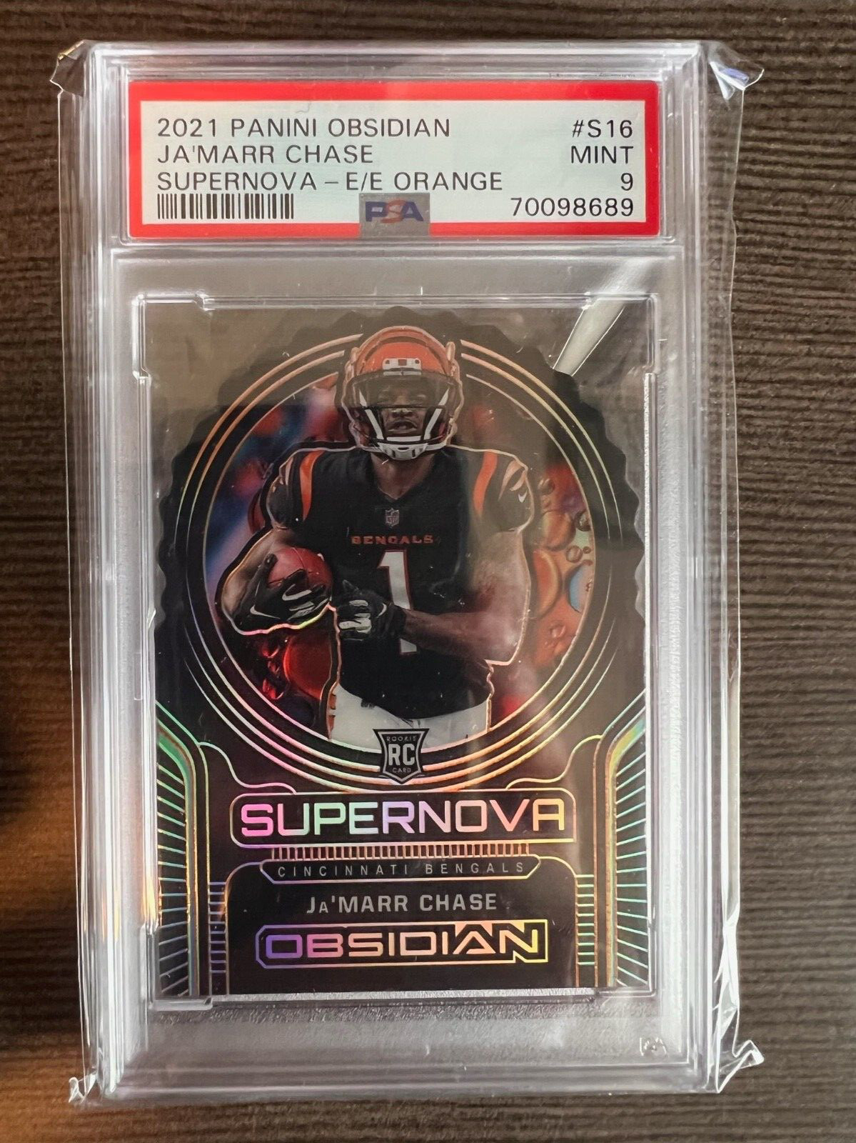 JaMarr Chase Panini Obsidian Supernova #S16 Electric Etch Orange